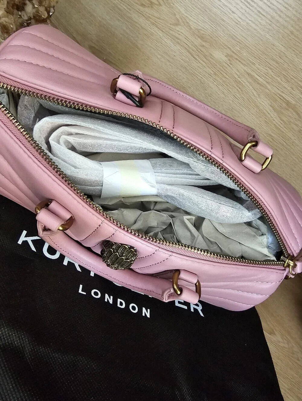 Kurt Geiger London Kesington Leather UJ Barrel Bag.